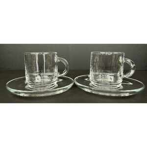 Nespresso Espresso Glasses with Saucers, Set of 2